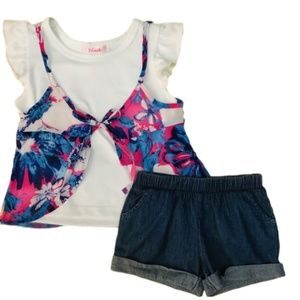 Floral Chiffon Shorts Set